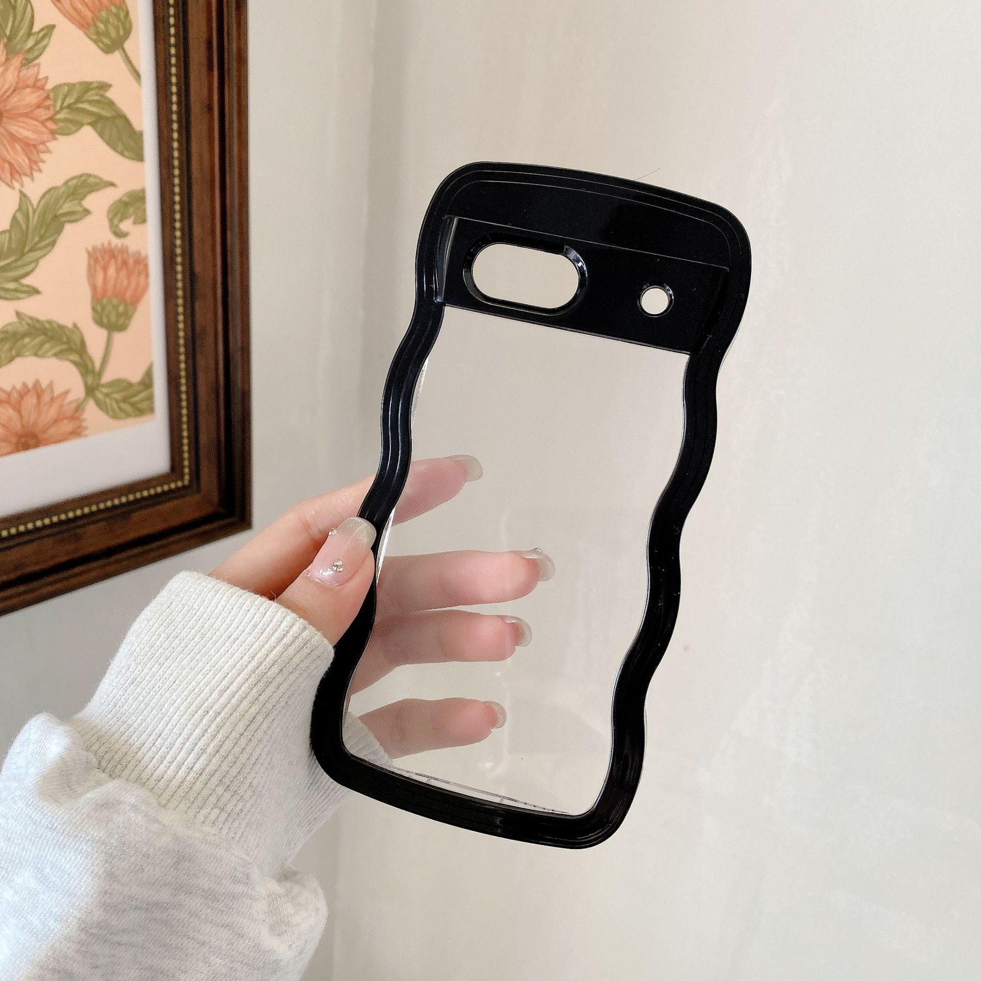 Deux-en-un Wave Shell Transparent Téléphone portable PC Couleur Hem