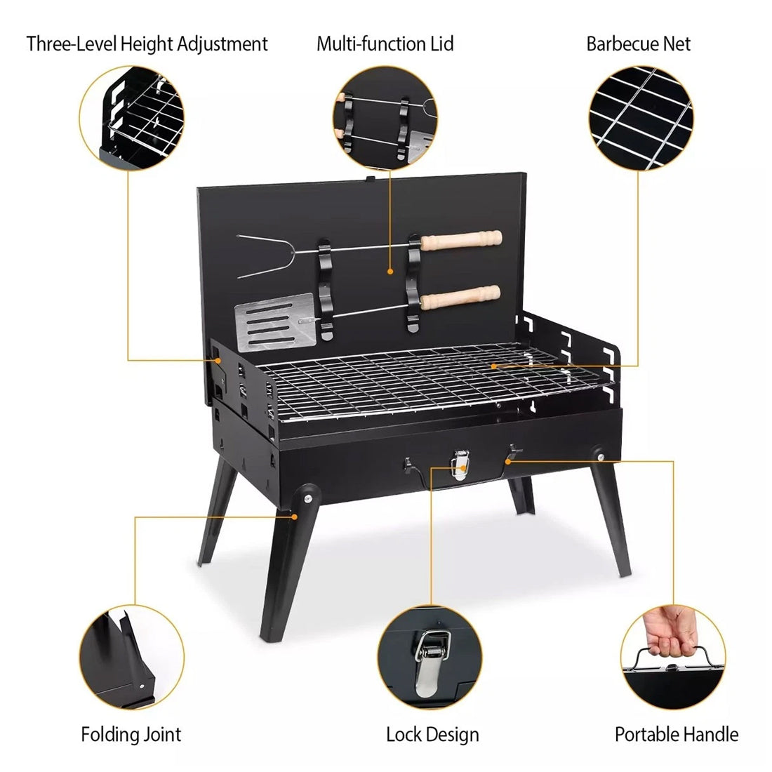 Portable pliant Charcoal barbecue Barbecue Camping Grill Voyage Picnic Outdoor UK