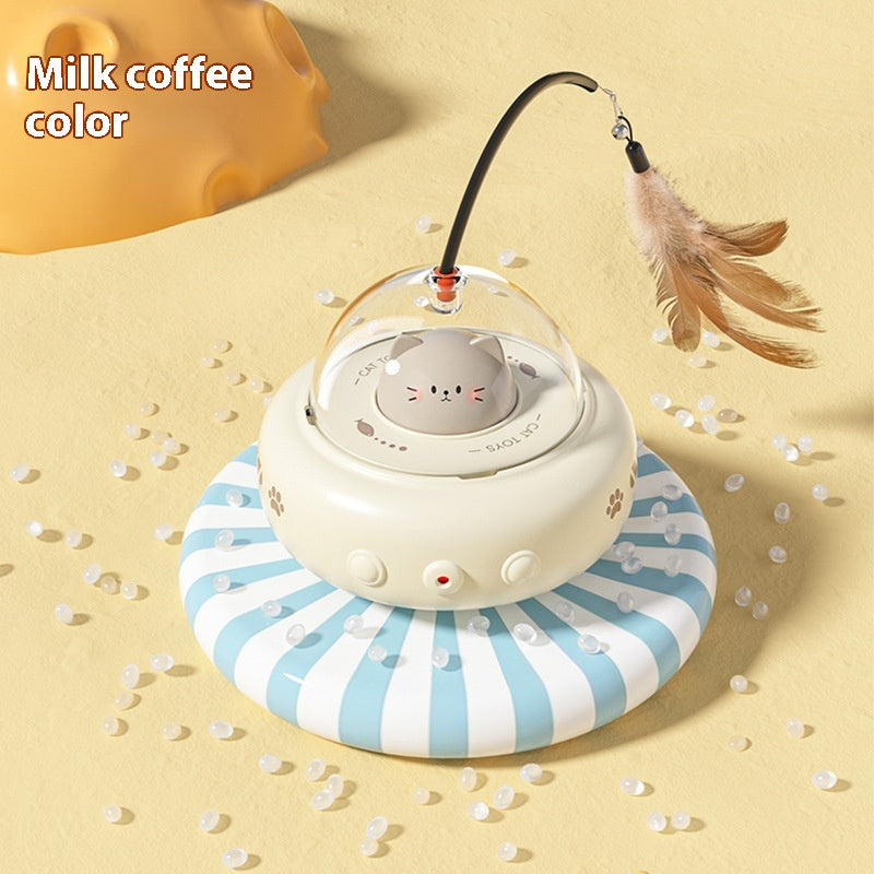 Smart Teaser Cat Toy Electric UFO Cat Teaser Stick avec Bell Training Pet Toys Remplaceable
