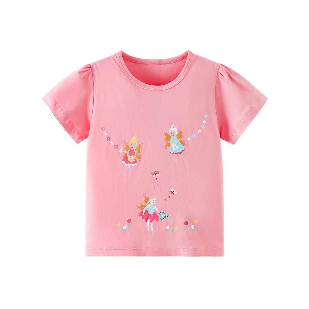 T-shirts à manches courtes pour filles de printemps d'été