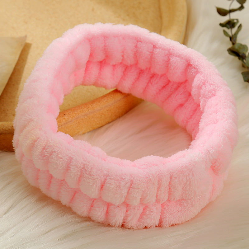 Bandeau de lavage du visage simple couleur solide