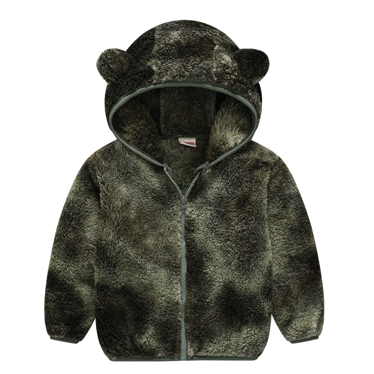 Manteau à capuche en couleur solide pour ours nouveau-né