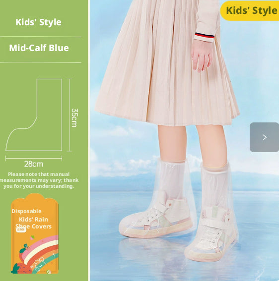 Couvercle jetable de chaussures de pluie-modèle enfant-blanc-pe-1 paire