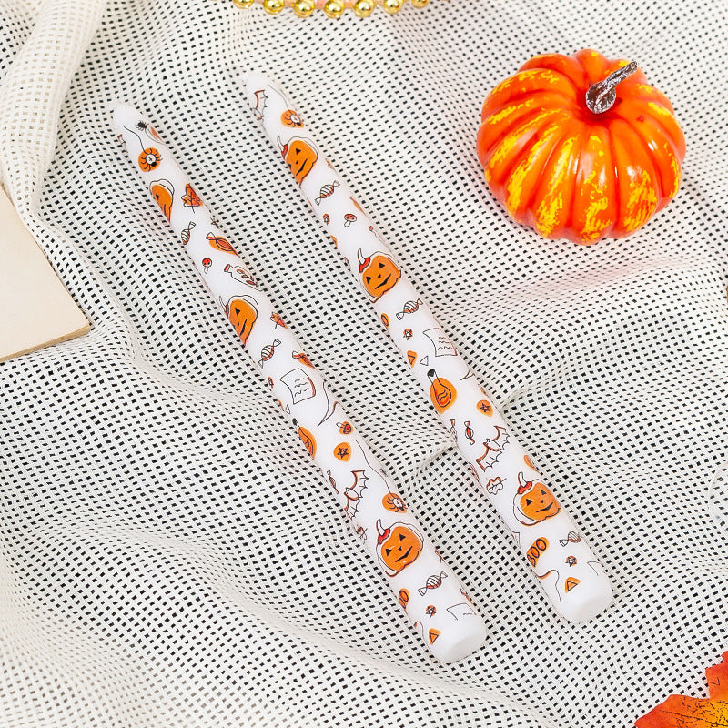 Décoration d'Halloween Ambiance Petits Cadeaux Soy Wax Imprimé Rod Wax Creative Pumpkin Candl