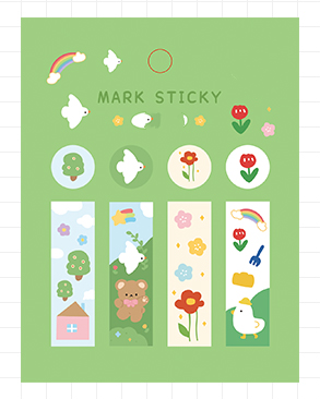 Stickers Index de notes douces Tente à main marquée PVC Notes d'étude