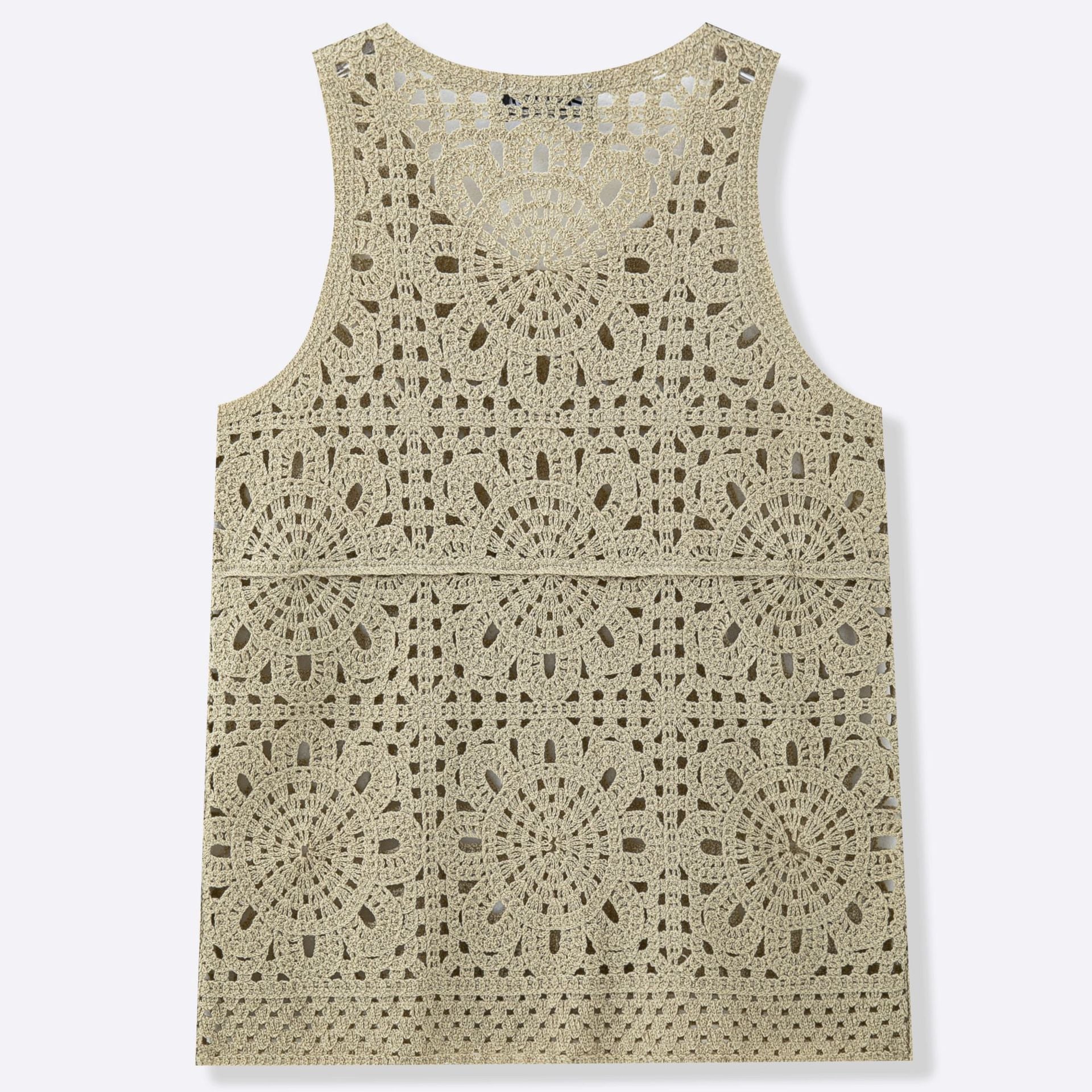 Vieux crochet Hollow-out Sleeveless Veste