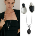 Chinese Style Accessoires Irrégulier Pointage Noir Onyx Collier Femmes