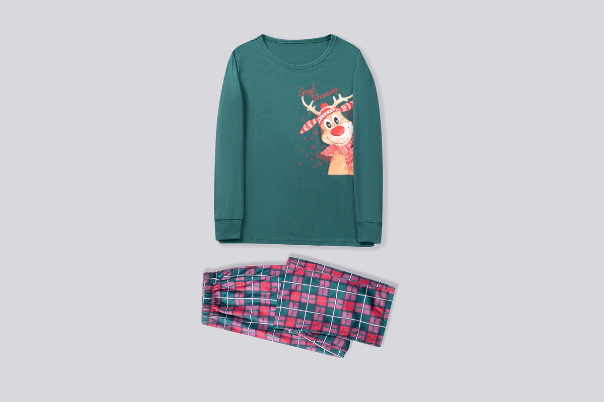 Christmas print long sleeve pyjama top