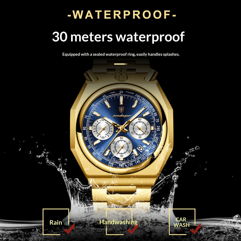 Imperméable Montre homme mode Montre Quartz multifonction