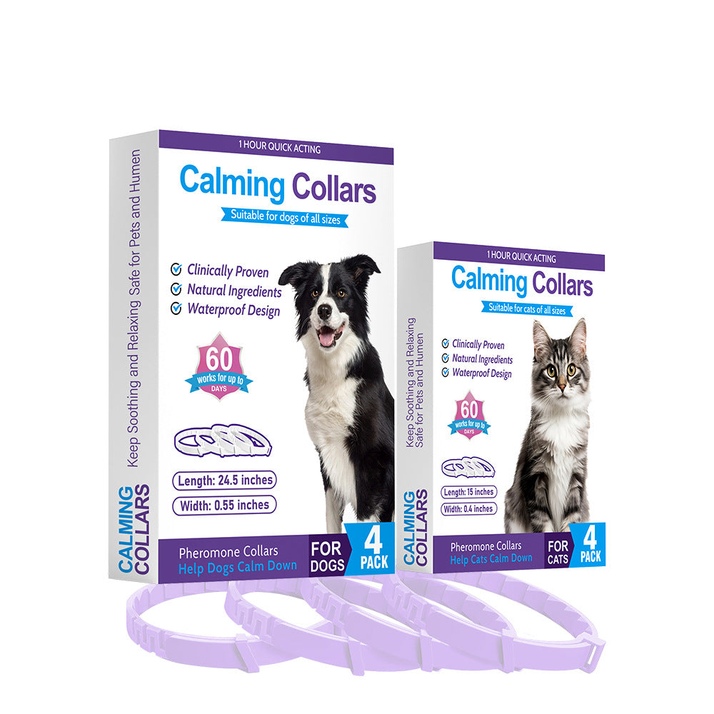 4-Pack Calming Pheromone Collars for Cats and Dogs to Relieve Anxiety