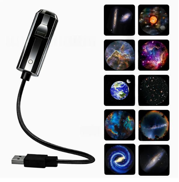 Portable USB Starry Sky Projection Night Light avec des diapositives interchangeables