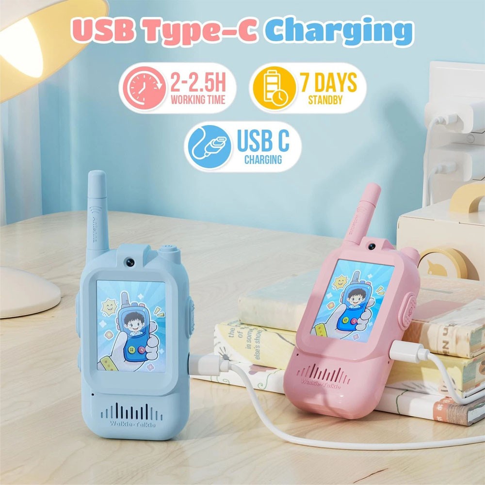 2 X Vidéo Walkie Talkies pour enfants Vidéo rechargeable Intercom Walkies TalkiesUK