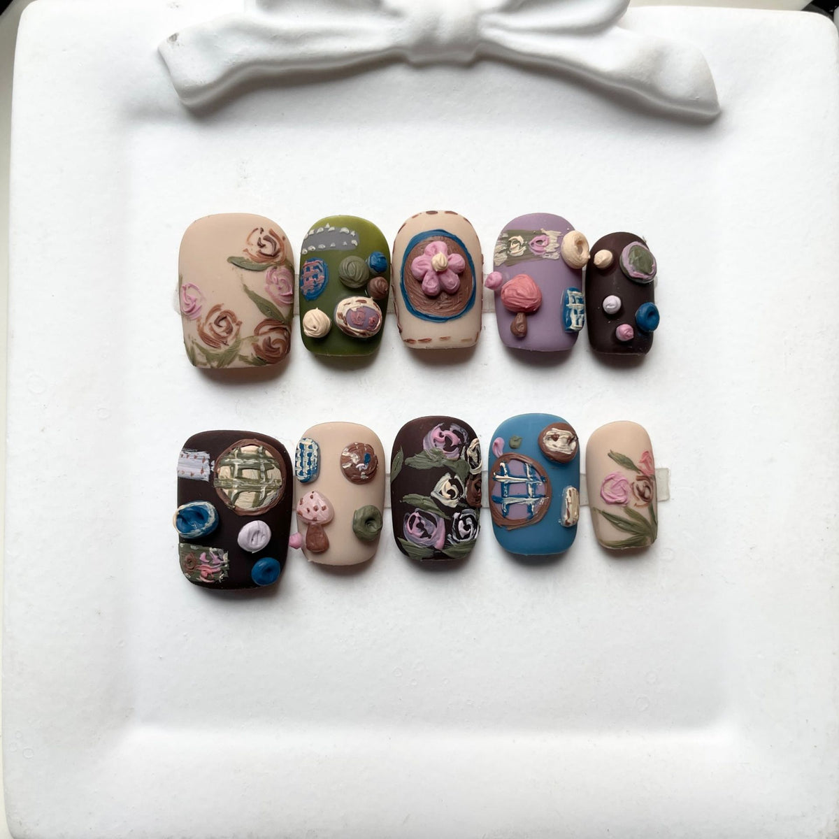 Hand-painted nail art