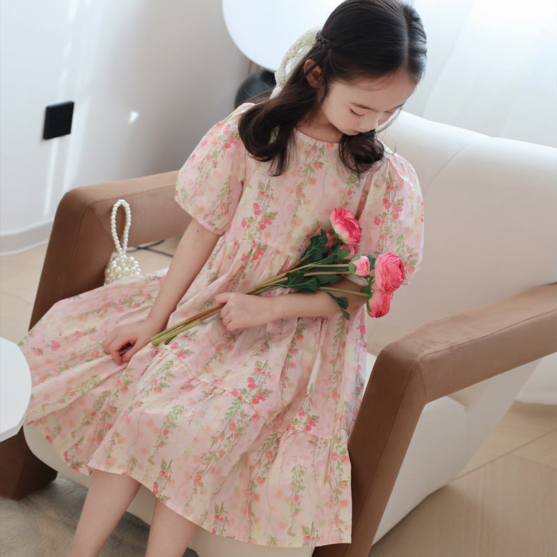 Robe de princesse de fleur de fleur pour les enfants plus âgés