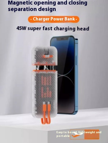 Type de séparation d'aspiration magnétique transparente Charge rapide 45W avec fil