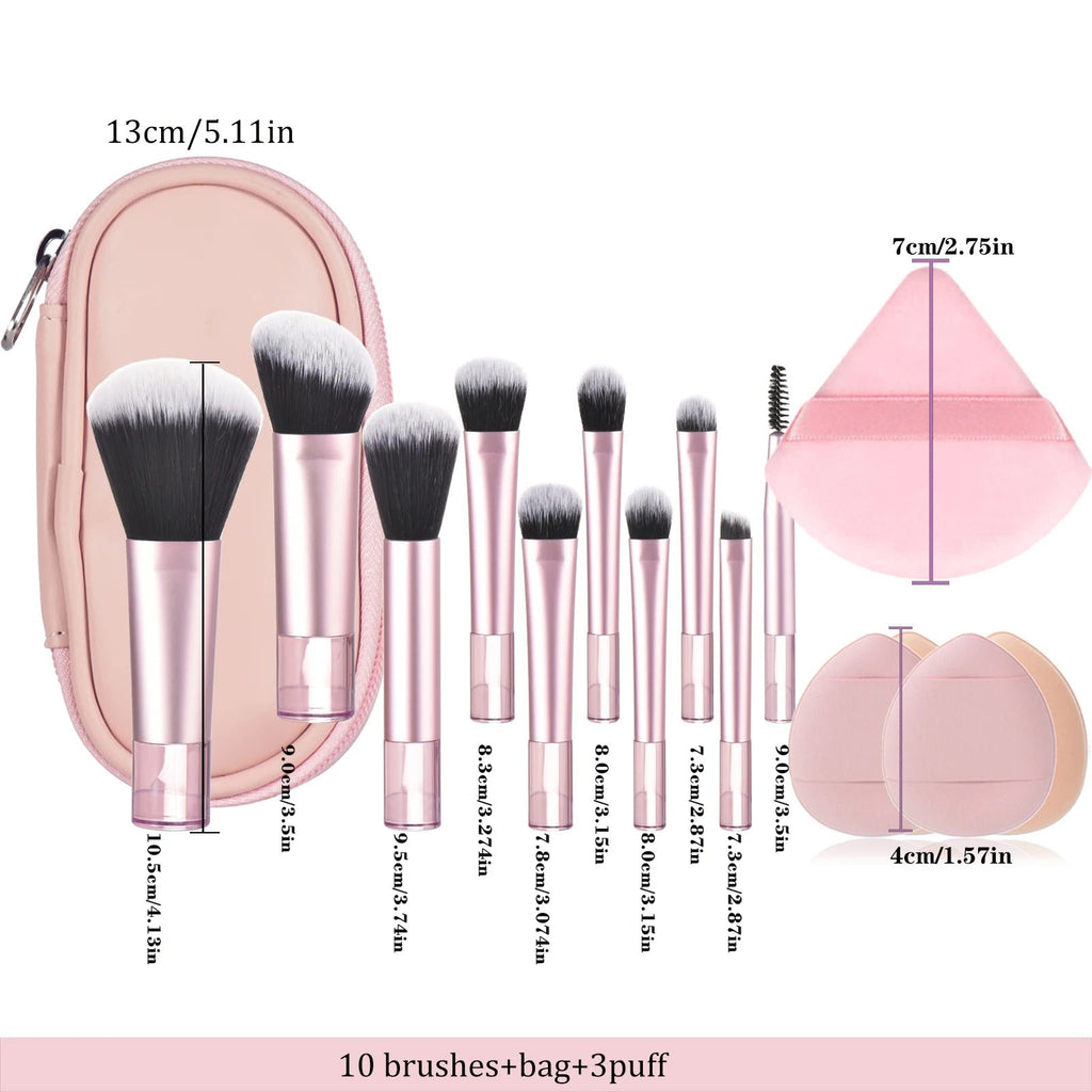 Set mini brosse de maquillage avec sac de rangement