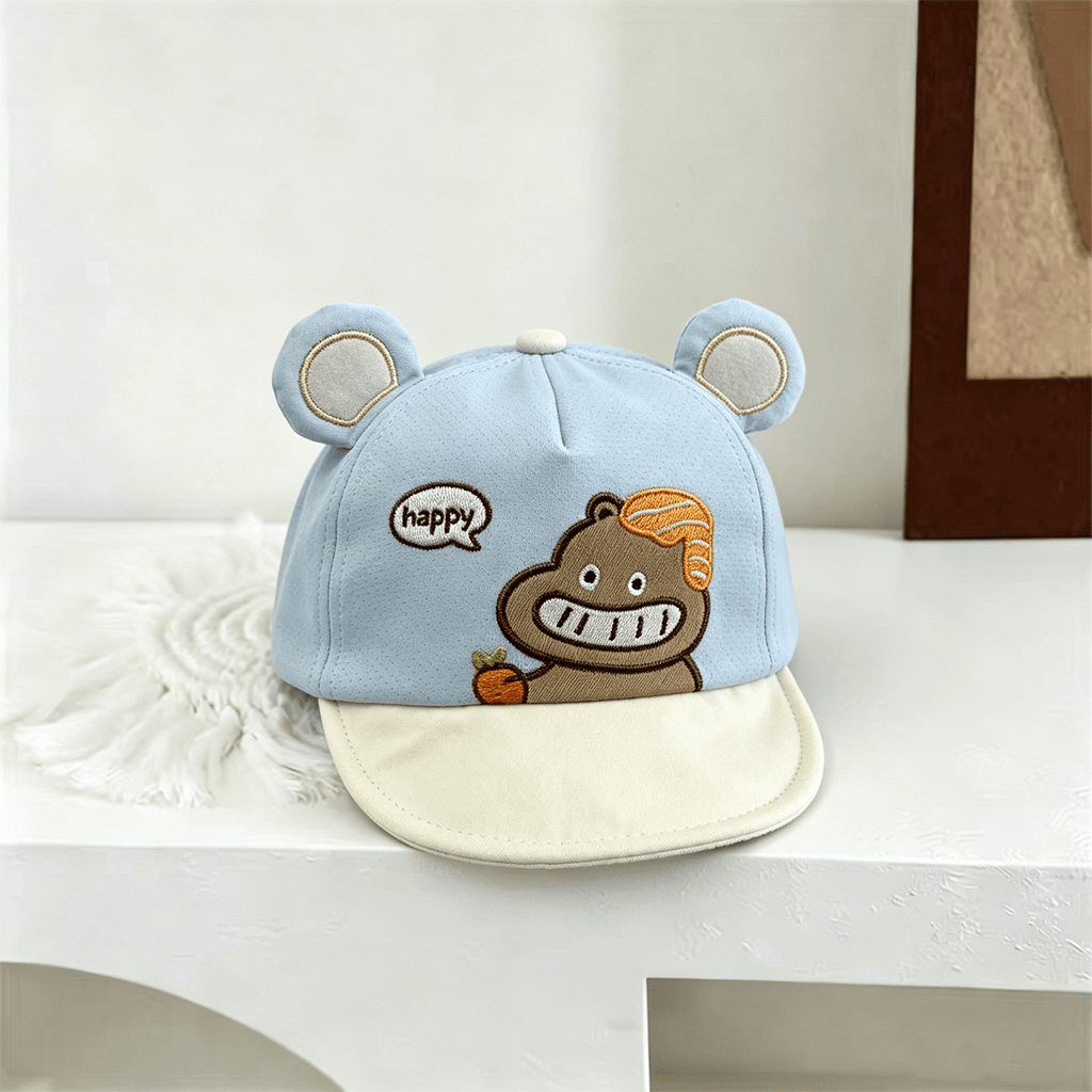 Caricature ronde en trois dimensions Bébé Hippopotamus Casquette de baseball souple Brimmed avec Lette