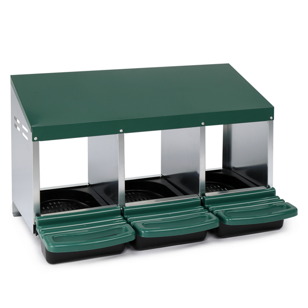 3 Compartiment Roll Out Chicken Nesting Box avec panier en plastique