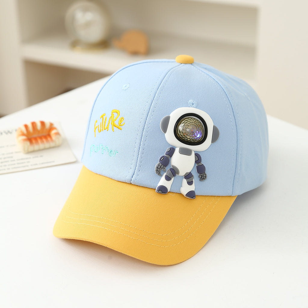 Summer Cute Cartoon Space Robot Chapeau bébé pour enfants pour la protection du soleil extérieur et le quotidien S