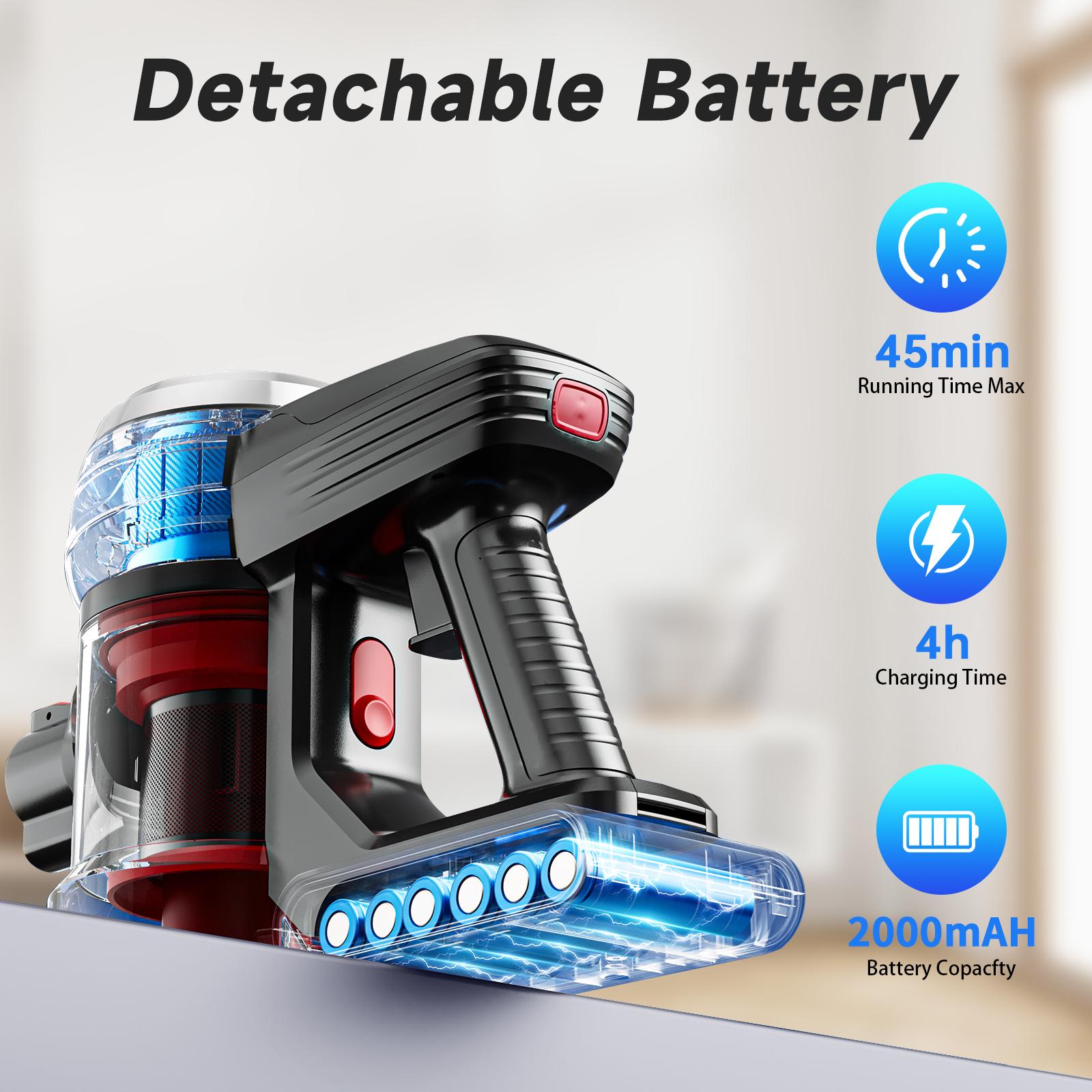 Aspirateur vert clair 8-en-1 sans fil. Suction puissante