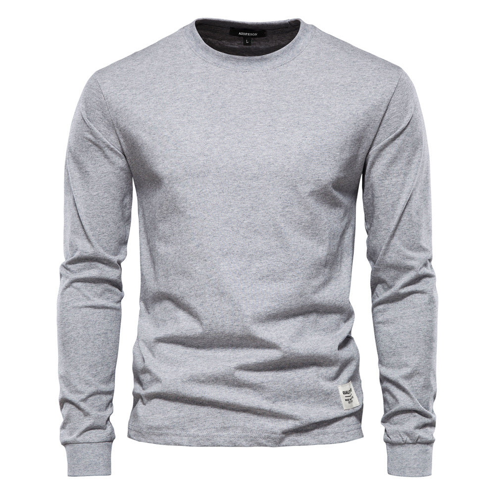 Autumn Trendy Long-Sleeved European-style Homme Solid Color Long-Sleeved Top High Street M