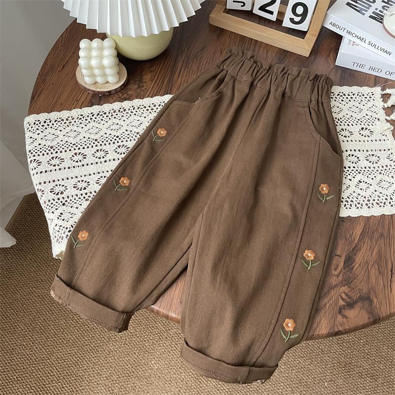 Fleur des enfants Broderie Fleur Bud Back Garden Western Style Pantalon haute taille