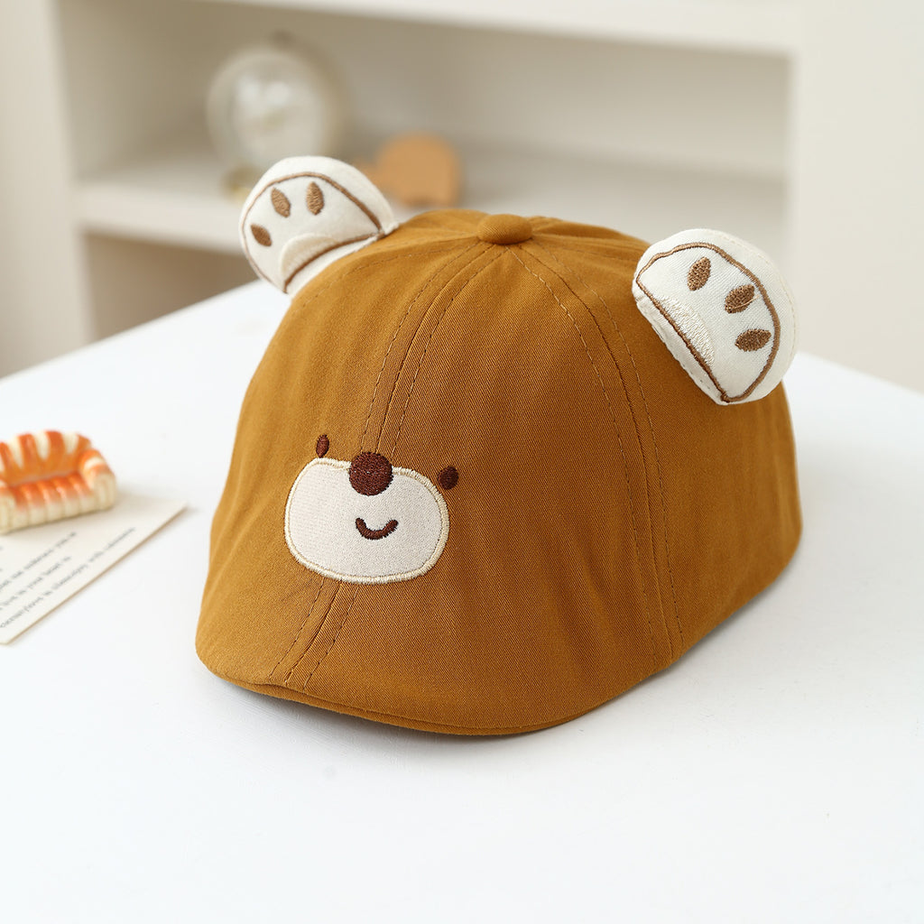 Garçon et fille caricature ours en peluche brodé trois dimensions Paw-print Bear oreilles en avant