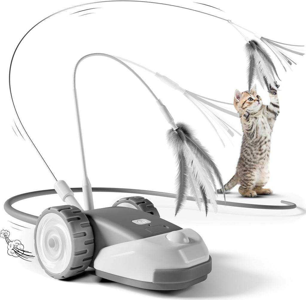 Voiture électrique intelligente télécommandée avec jouet filaire pour chats