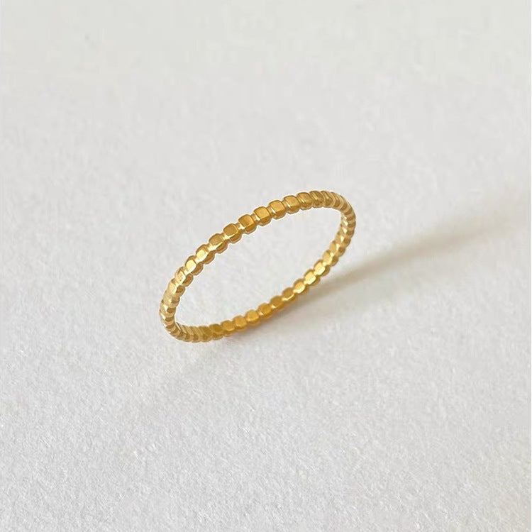 Bague plate ronde en acier titane Fashionable