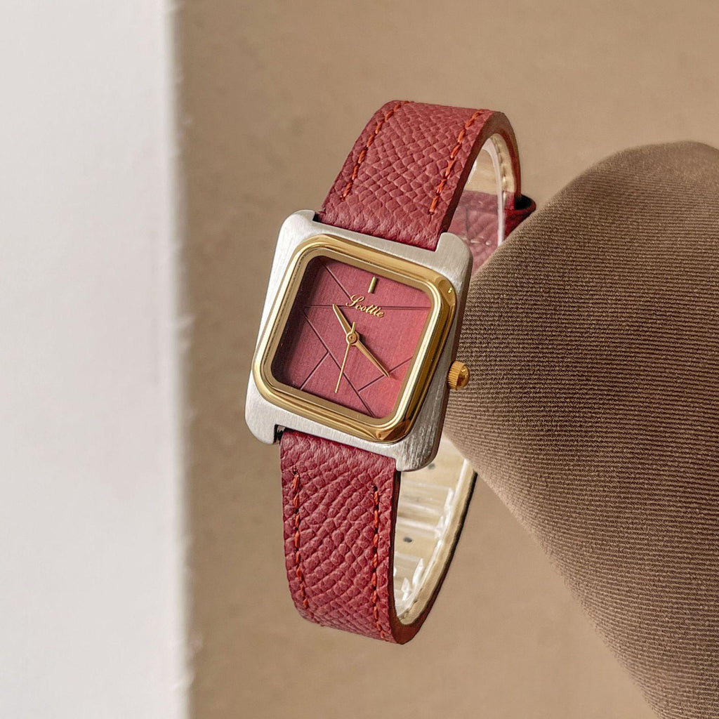 Montre Quartz étanche en acier carré