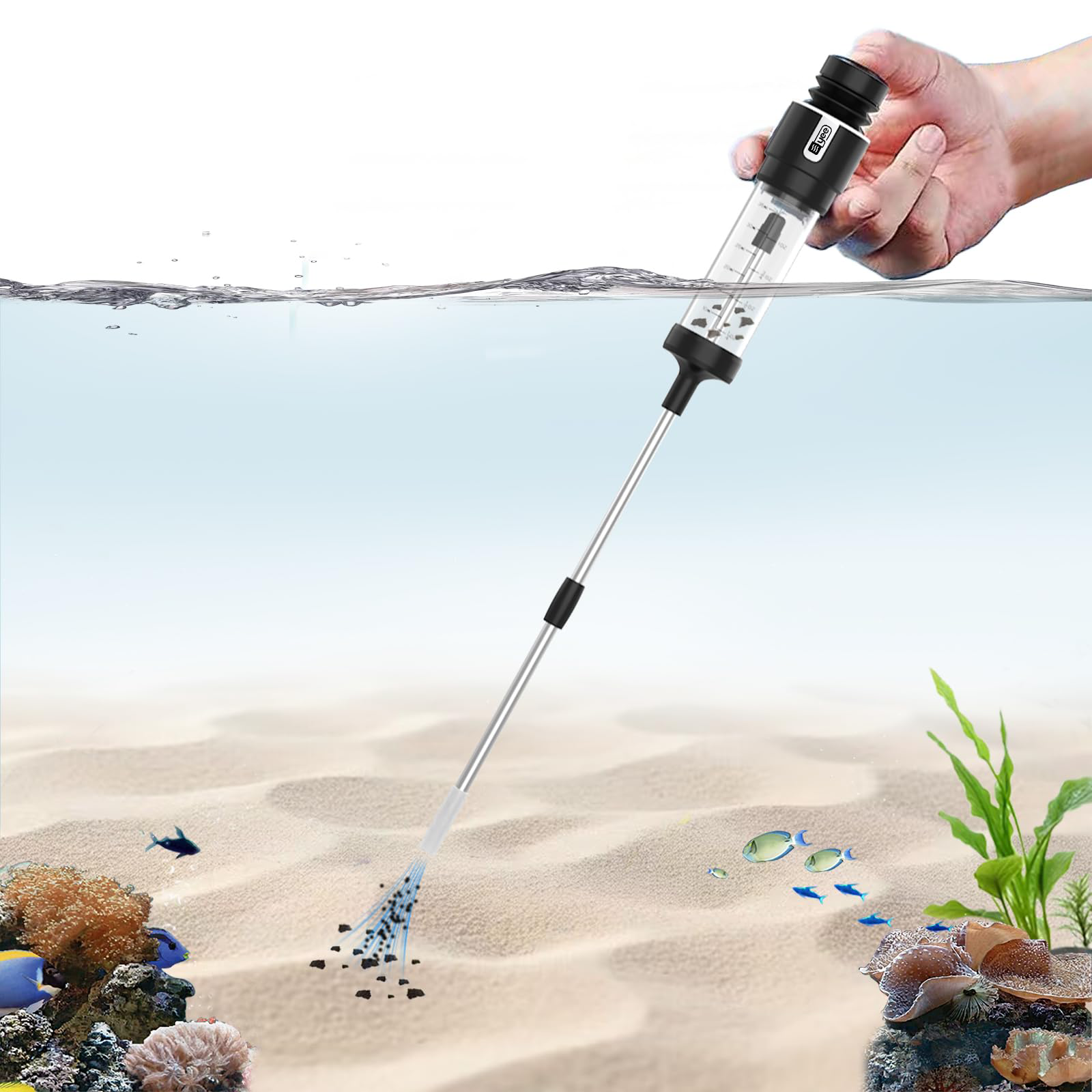 Sans souci Aquarium de poisson Siphon mis à niveau Turquie Baster Fish Poops Collector Tube d'alimentation pour