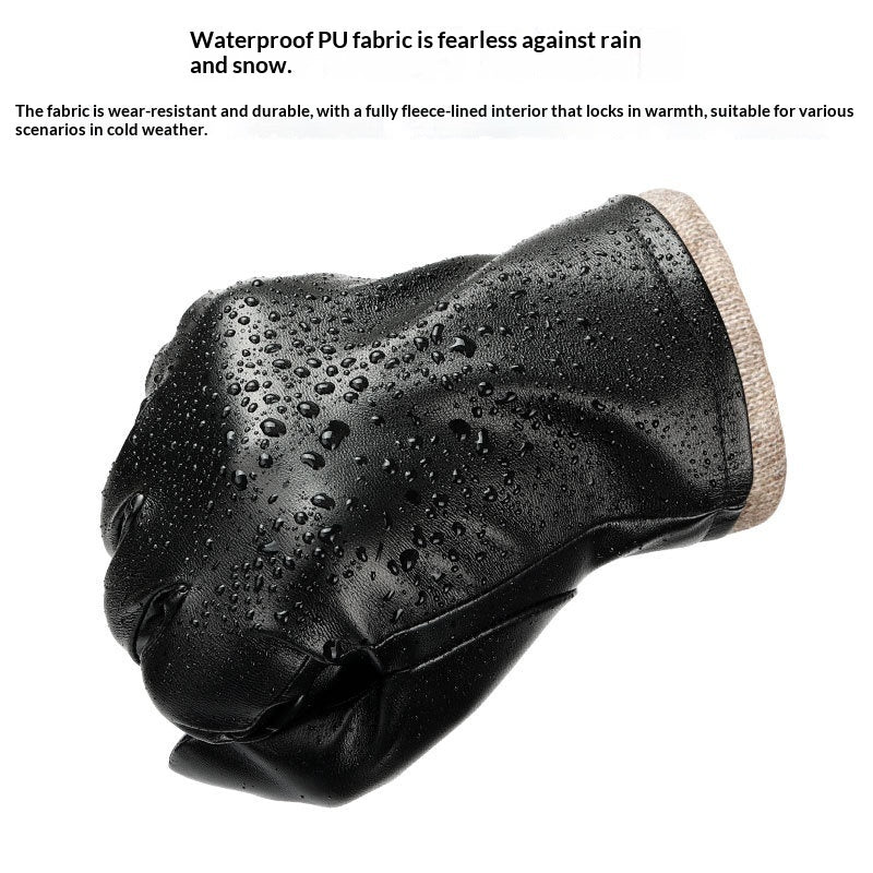 Gants en cuir résistant à l'eau et au vent pour hommes