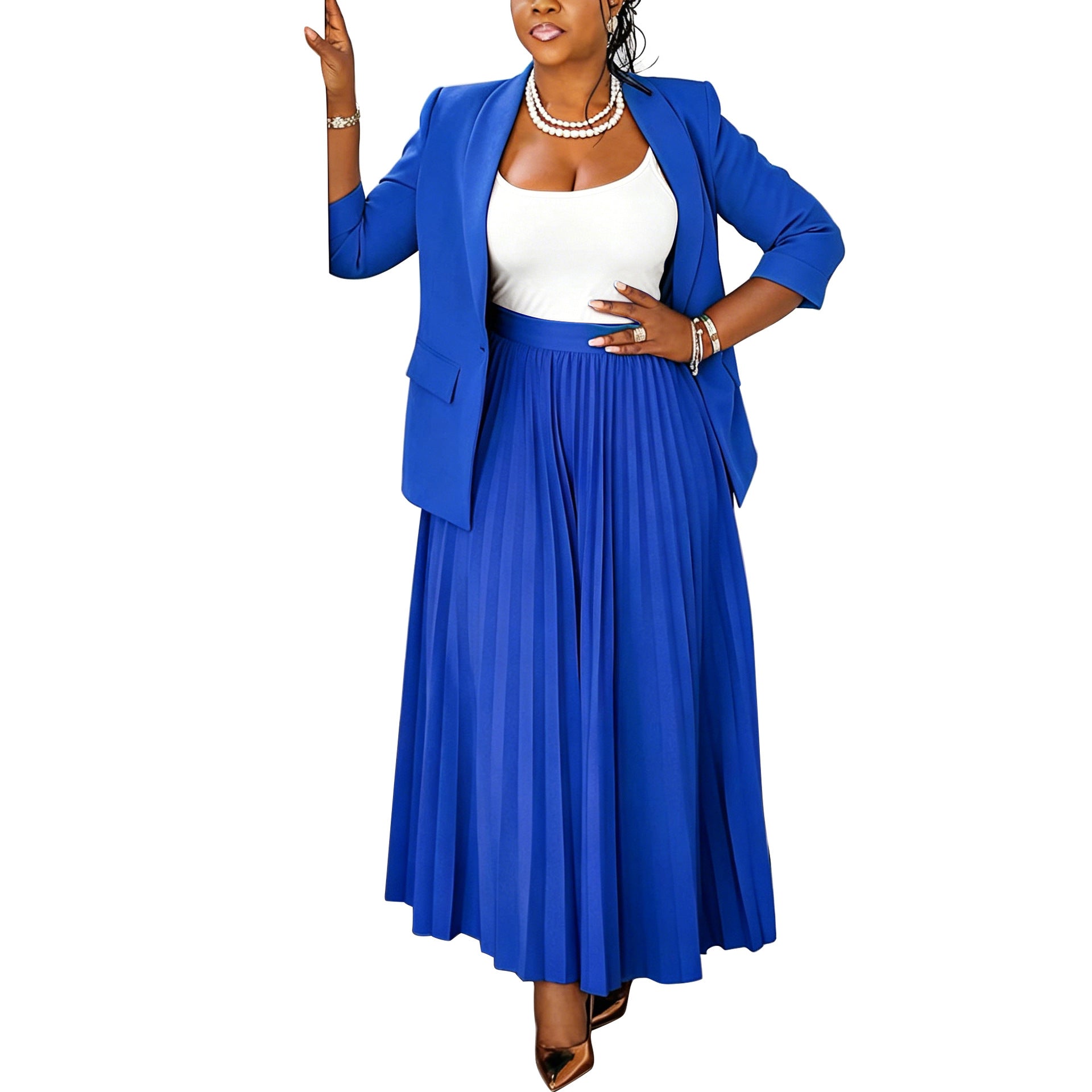 N8066 Amazon Commerce extérieur Mode Femmes Casual Business Porter la jupe plissée pour femmes