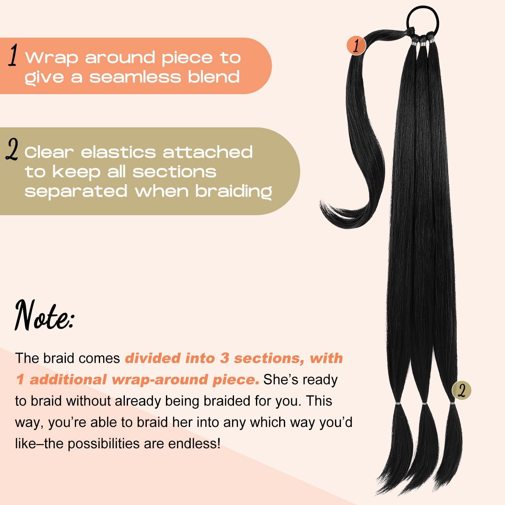 Wig Horsetail European Beauty Long Hair Winding