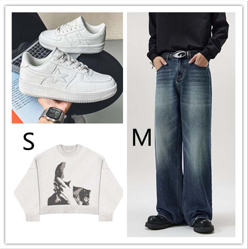 Sneakers casual blanc épais pour les hommes