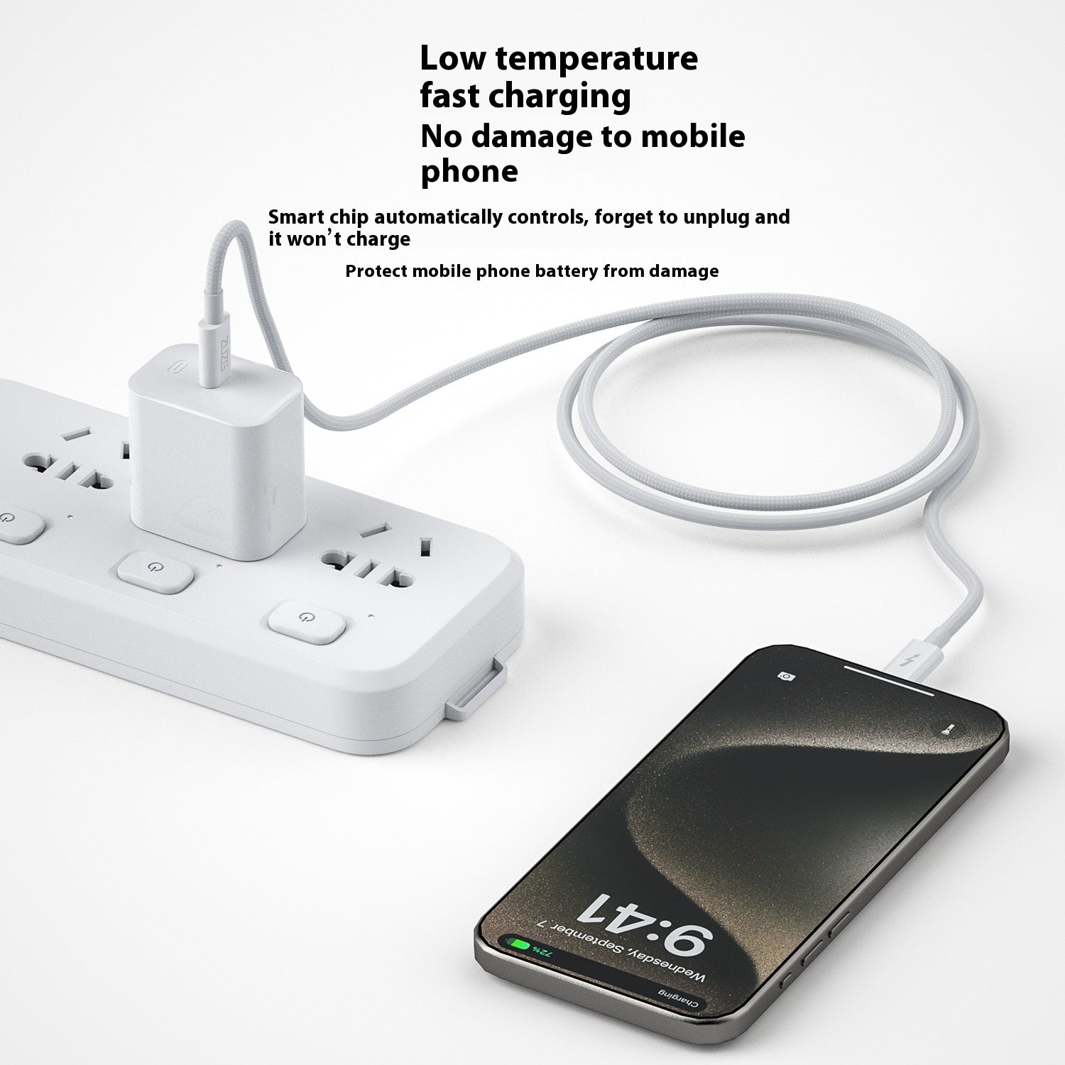 Câble de données Câble de charge rapide Fil de tressage entièrement compatible