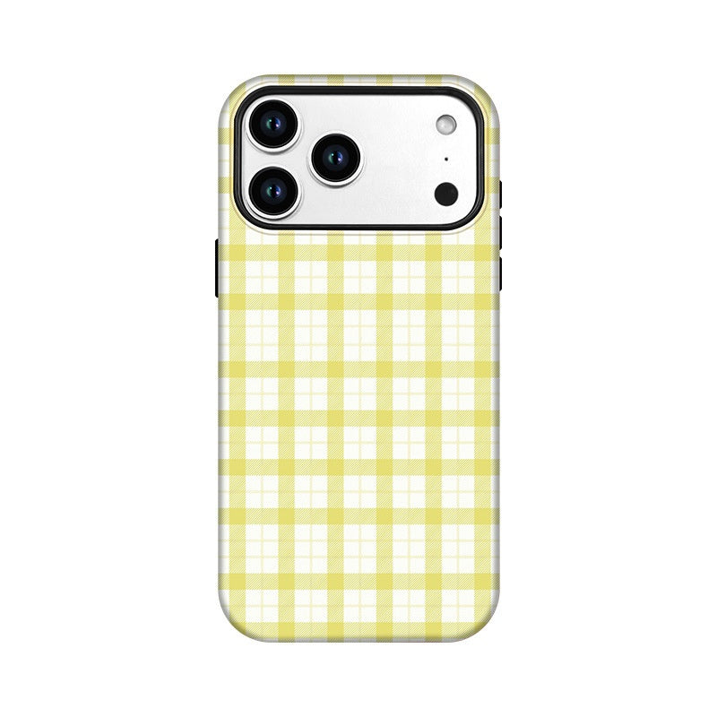 Couverture de protection à l'épreuve de la chute du corps complet de l'étui de téléphone de film de plaid