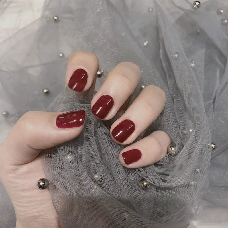 Améliorer votre apparence.24 Stickers Faux Nail Rouge carré Court En Couleur Rouge Rose