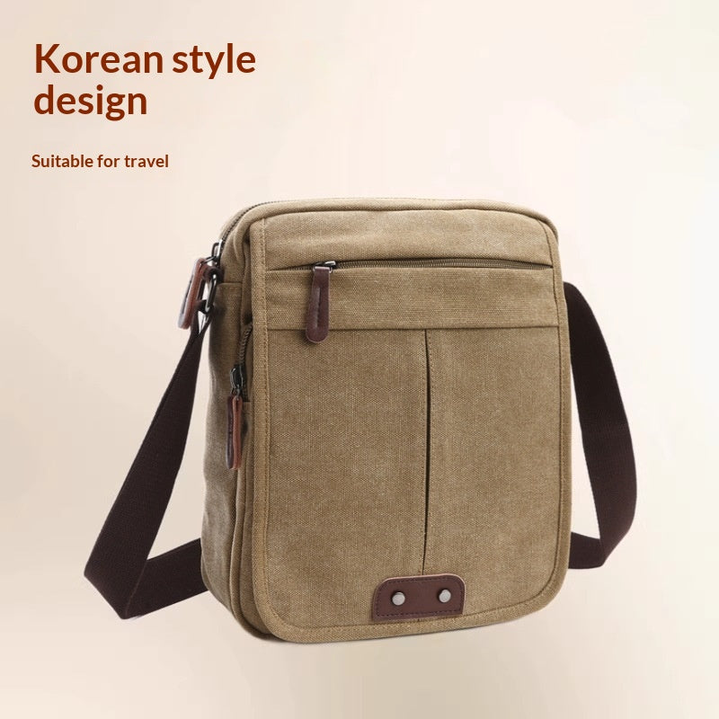 Hommes et femmes Casual Small Crossbody Sac en toile de style coréen pour usage extérieur