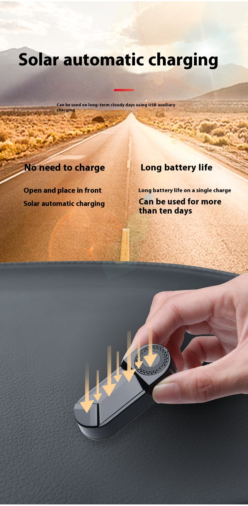 Aromathérapie de lumière d'avertissement solaire automobile