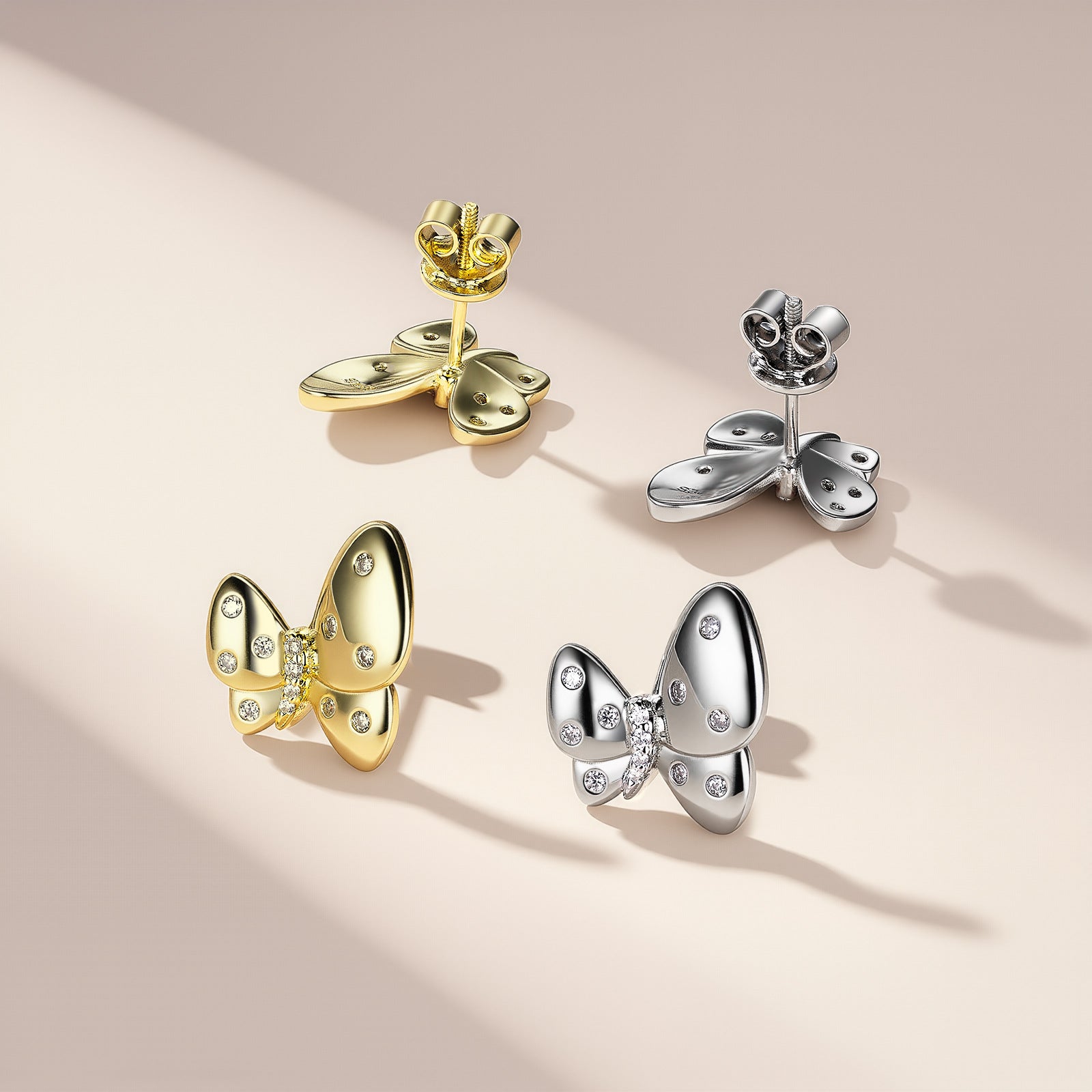 S925 Boucles d'oreilles Sterling Silver Sterfly Stud