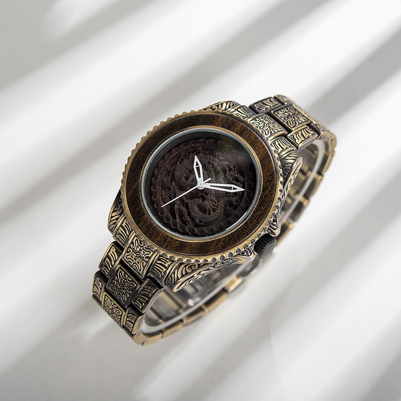 Décoration de quartz de montre en bois
