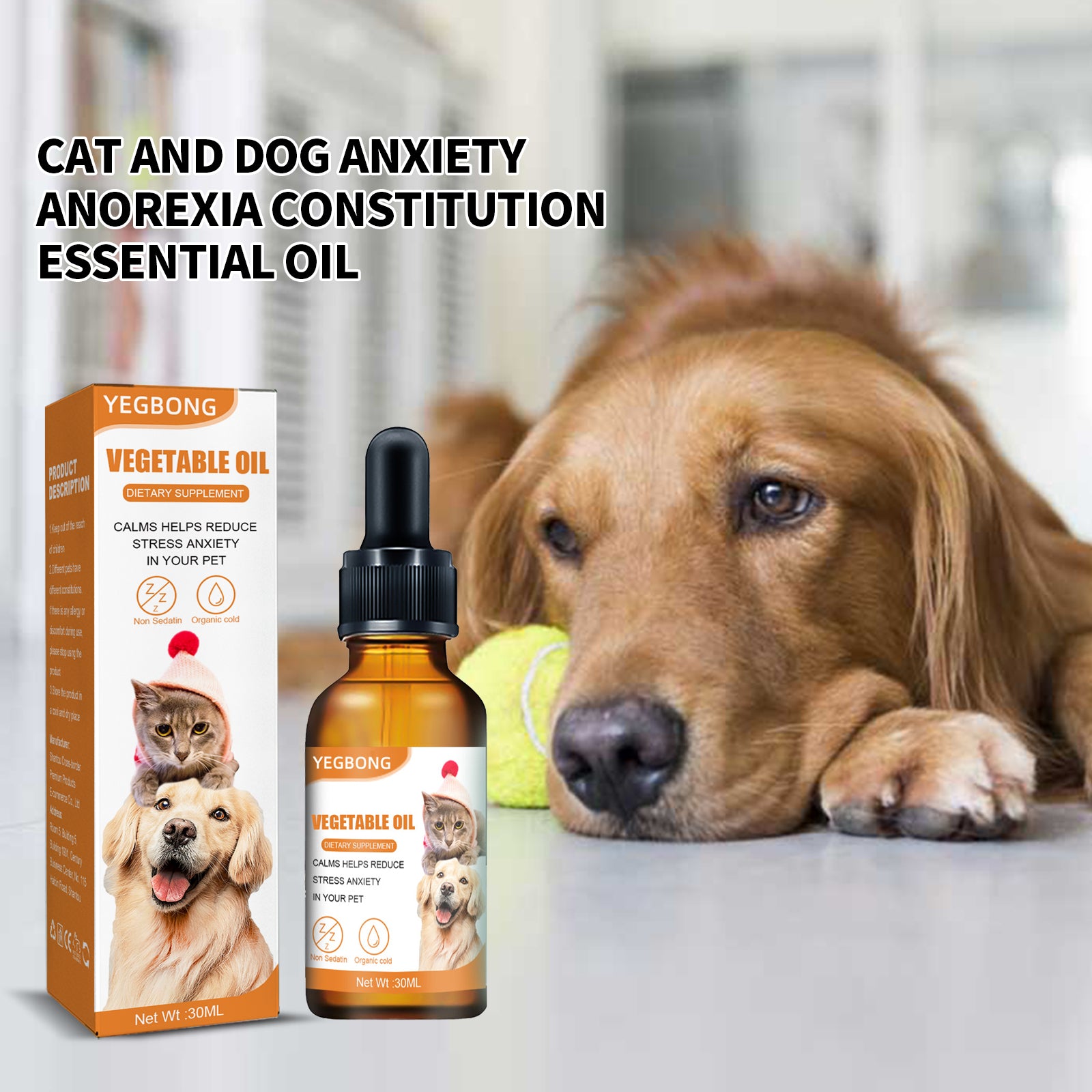 Huile de chanvre calmante pour chiens et chats