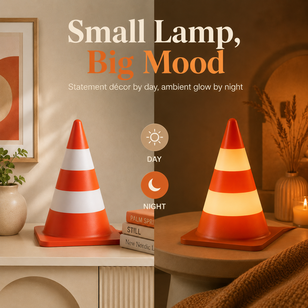 Lampe à cône de circulation rétro imprimée 3D