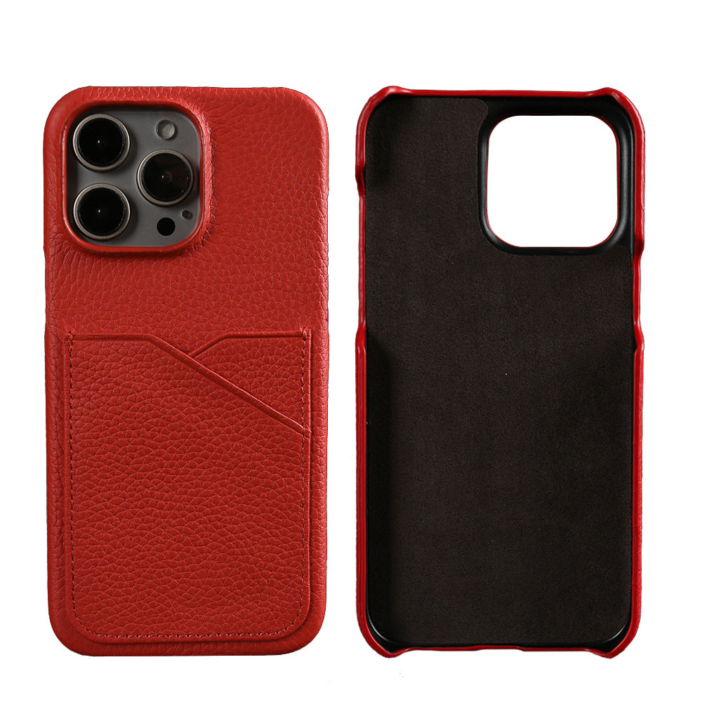 Boîte de téléphone en cuir couleur de la carte