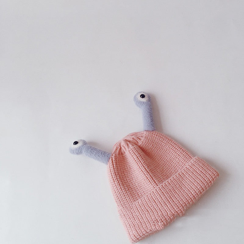 Pure Color Korean Version Ins va appeler la grenouille chapeaux tricotés enfants