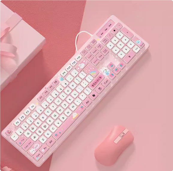 Thé de lait Lapin mignon chocolat filaire clavier
