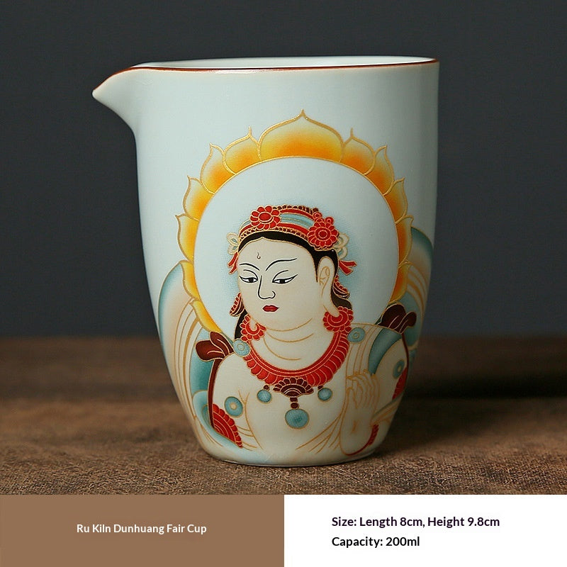 Ruyuan Dunhuang Hovering Lid Ceramic Bol à trois pièces à thé