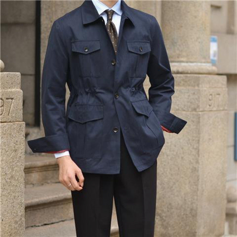 Vêtements de travail occasionnels Veste Pu Handsome Lapel Retro Easy Matching Coat