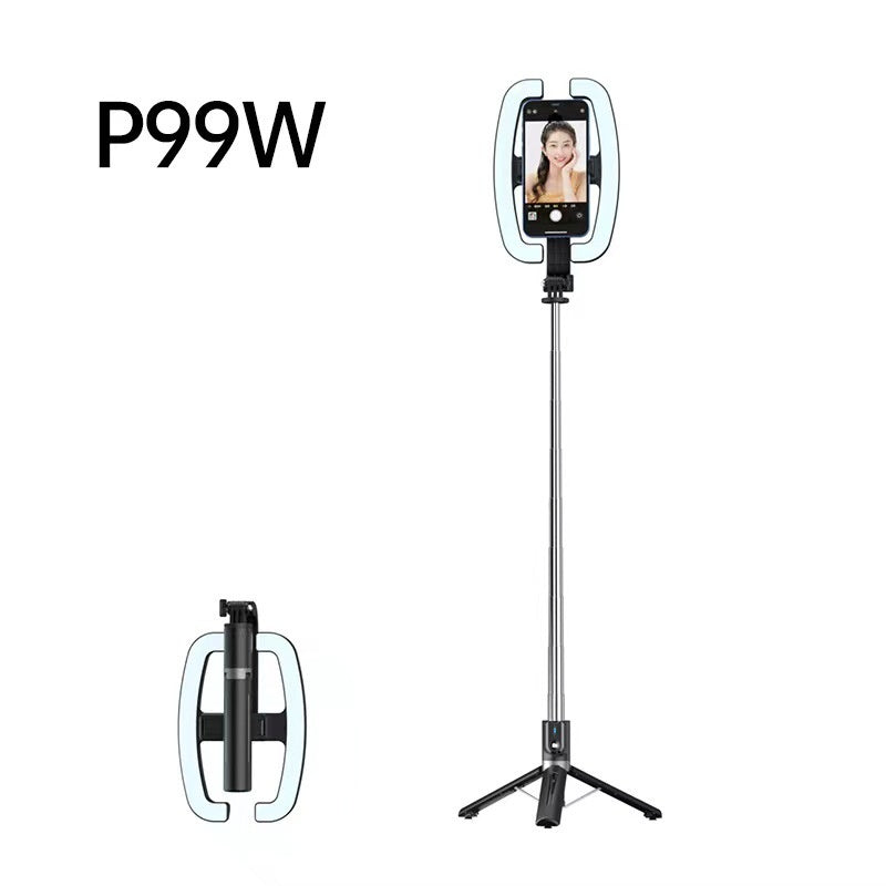 8 pouces Beauty Fill Light Selfie Stick Bluetooth Télécommande Sol extérieur intégré Li
